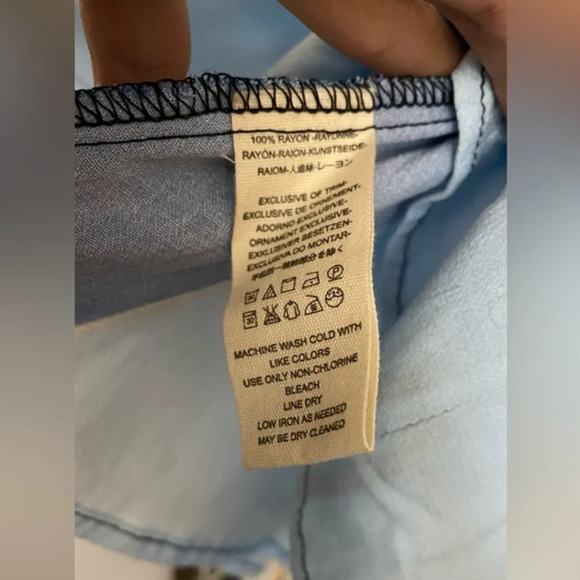 NWT Free People Beat My Heart Blue Floral Tunic Tie Neck Halter Keyhole Size XS - Picture 7 of 7